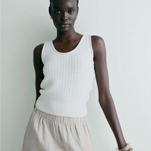 100% Organic Cotton Waffle Cropped Sweater Tank